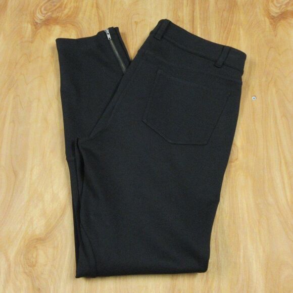 EILEEN FISHER Slim Ankle Zip Riding Pants Sz XS Black Equestrian Ponte Trousers - Picture 1 of 16
